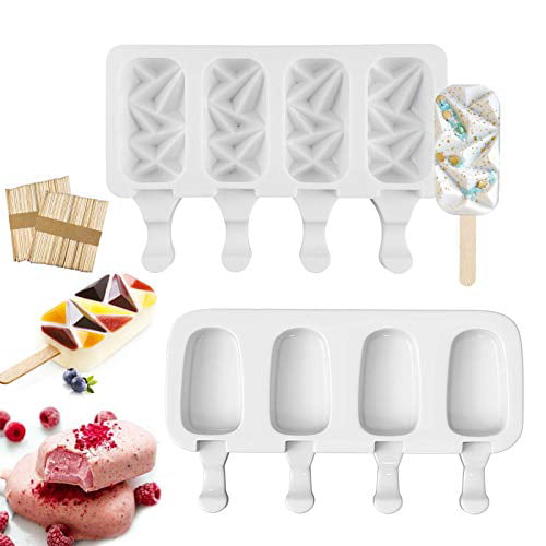 Maker With Sticks Ice Cream Tools Oval Popsicle Moulds Food Silicone Molds